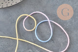 Cordon coton multicolore pastel 1mm, x5 mètre (G11330)