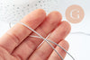 Cordon élastique argenté 1mm, cordon pour bijoux x1 mètre (G9884)