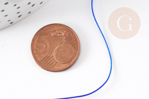 Cordon fil de jade nylon bleu roi 0.4mm, fabrication bijoux avec nœud coulissant, x1mètre G9116