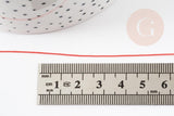 Cordon fil de jade rouge clair polyester 0.5mm, cordon pour création de bijoux x1 mètre G9339