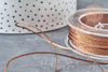 Cordon marron Métallisé tressé polyester 1mm, cordon métallisé pour bijoux , x1 mètre G8173