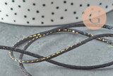 Cordon noir or polyester 1.5mm, x1 mètre (G3337)