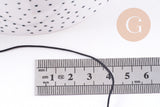 Cordon noir tressé polyester 0.8mm, x1 mètre (G10672)