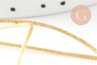Cordon or clair pailleté 1mm, x1 mètre (G5664)