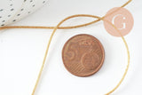 Cordon or clair pailleté 1mm, x1 mètre (G5664)