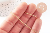 Cordon or clair pailleté 1mm, x1 mètre (G5664)