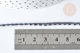 Cordon perles noires irisées nylon 1.5~3mm, x 1 Mètre (G7475)