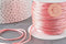 Cordon queue de rat nylon satiné rose et or 1.5mm, x1 mètre (G3762)