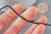 Cordon queue de rat satin polyester noir brillant 2mm, x 5mètres (G2513)
