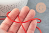 Cordon queue de rat satiné rouge 2mm, x 5mètres (G1379)