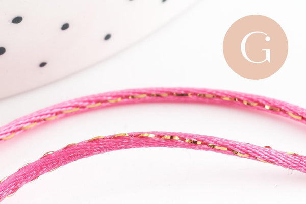 Cordon rose or 1.5mm, x1 mètre G3724