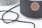 Cordon satiné torsadé noir 2mm, x1 mètre (G10885)
