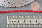 Cordon satiné torsadé rouge et or largeur 2.5-3mm, x1 mètre (G6713)