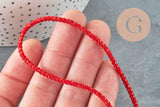Cordon satiné torsadé rouge et or largeur 2.5-3mm, x1 mètre (G6713)