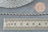 Cordon tressé Blanc noir gris fil doré 2mm, x1 mètre (G5860)