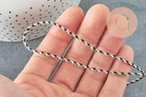 Cordon tressé Blanc noir gris fil doré 2mm, x1 mètre (G5860)