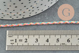 Cordon tressé Orange Jaune Rose bleu 2mm, cordon multicolore scrapbooking, cordon décoration, x1 mètre G5933