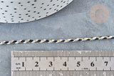 Cordon tressé blanc gris noir or 1.5mm-2mm,cordon multicolore scrapbooking,corde décoration, x1 mètre G8126