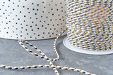 Cordon tressé blanc gris noir or 1.5mm-2mm,cordon multicolore scrapbooking,corde décoration, x1 mètre G8126