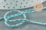 Cordon tressé bleu turquoise 2mm, x1 mètre G5894