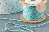 Cordon tressé bleu turquoise 2mm, x1 mètre G5894