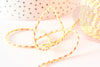 Cordon tressé coton jaune orange rose 2mm, x 1 mètre (G9123)