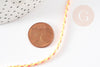 Cordon tressé coton jaune orange rose 2mm, x 1 mètre (G9123)