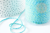 Cordon tressé coton turquoise jaune 2mm, x1 mètre (G9120)
