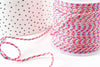 Cordon tressé rose orange turquoise 2mm, cordon pour bijoux,cordon multicolore scrapbooking, x 1 mètre G9119