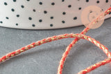 Cordon tressé rouge fil doré 2mm, x1 mètre (G5810)