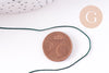 Cordon vert foncé tressé polyester 0.6mm, x1 mètre (G10662)