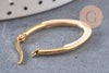 Créole ovale acier doré émail blanc,boucles acier doré inoxydable,30x20mm la paire (G4200)