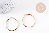Créoles acier 304 inoxydable doré or rose 36mm, la paire (G10078)