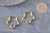 Créoles étoile acier 201 inoxydable doré 18K IP 23mm, la paire (G10966)