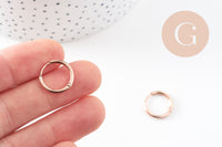 Créoles fine acier 316 inoxydable or rose IP 17mm, x1 paire (G10895)