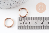 Créoles fine acier 316 inoxydable or rose IP 17mm, x1 paire (G10895)