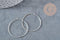 Boucles créoles fine argent massif 925 30mm, x2 (G8783)
