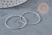 Boucles créoles fine argent massif 925 30mm, x2 (G8783)