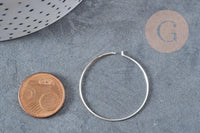 Boucles créoles fine argent massif 925 30mm, x2 (G8783)