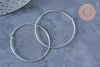 Boucles créoles fine argent massif 925 40mm, x2 (G8861)