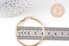 Créoles grande acier doré, bijoux doré,sans nickel, boucles acier, 44-46mm la paire (G6732)