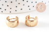 Créoles large acier doré 18k, bijoux doré,17.5mm, la paire (G4260)
