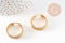 Créoles larges acier doré, oreille percée,sans nickel, boucles sans nickel, boucles acier, 27mm la paire (G0213)