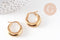 Créoles minimalistes acier doré, bijoux doré, boucles,sans nickel,boucles acier, 23mm, la paire, (G2012)