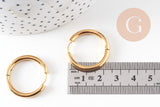 Créoles minimalistes acier doré, boucles,sans nickel,boucles acier, 25mm la paire (G0925)