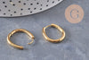 Oval hoop earrings in 201 stainless steel with platinum plating, 20.5mm, the pair VALIDE