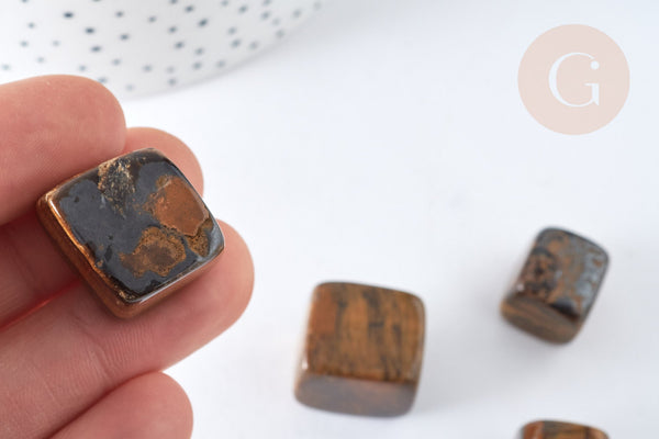 Cube poli Œil de tigre naturel 13-27mm,pierre naturelle lithothérapie, x1, G7581