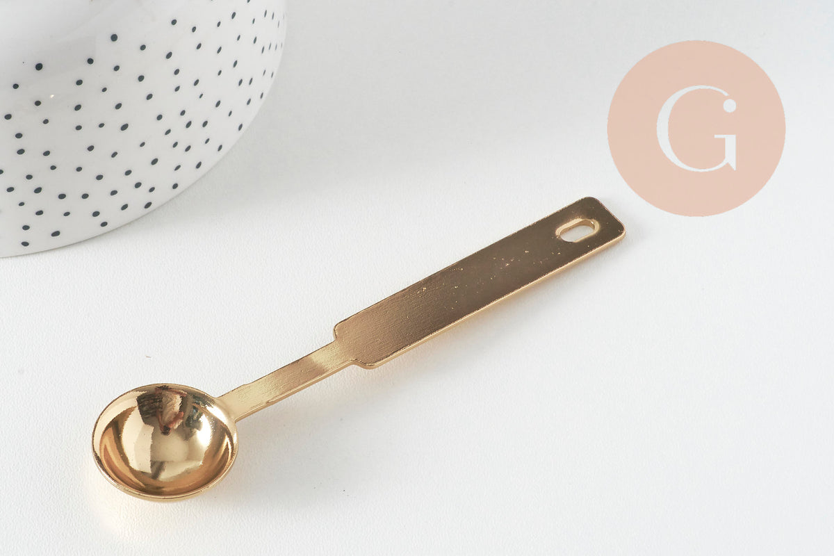 Cuillère à cire pour cire à cacheter dorée,x1 (G3452)