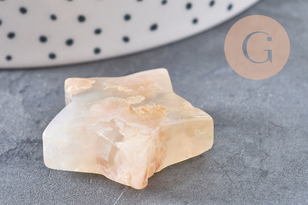 Décorations pour la maison en agate de fleurs de cerisier naturelles, étoiles du nord, x1 G8249