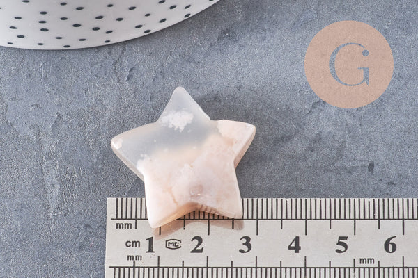 Décorations pour la maison en agate de fleurs de cerisier naturelles, étoiles du nord, x1 G8249